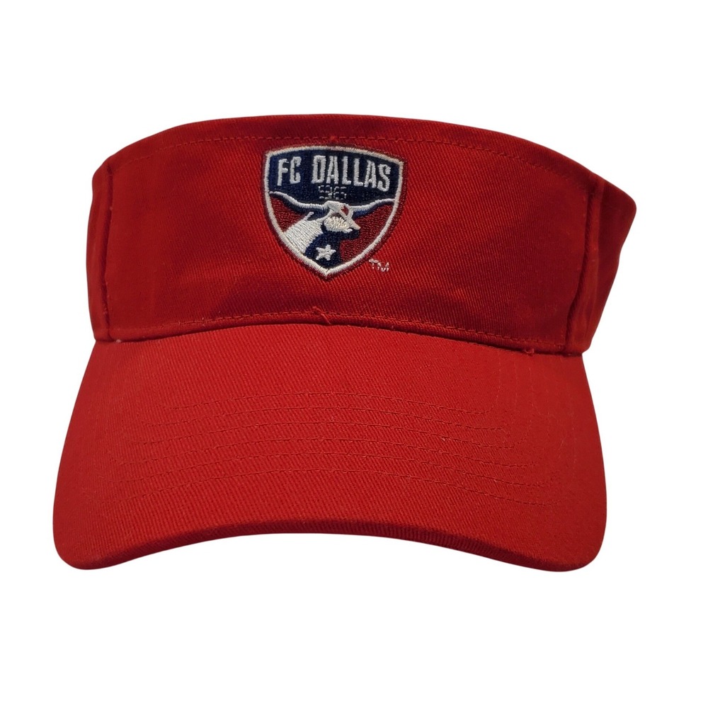 FC Dallas MLS Soccer Visor‎ Red Adjustable Hook and Loop Hat MLS Fan Gear